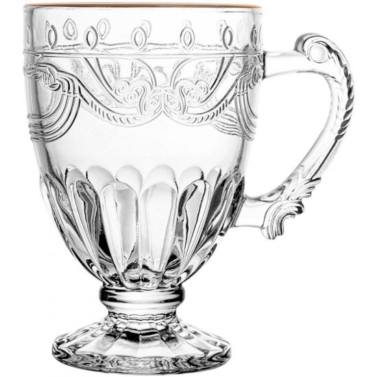 Caneca 190ml De Cristal Ecológico Com Borda Dourada Imperial
